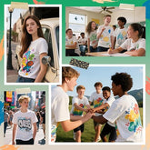 5 Pack Sublimation T-Shirts Bulk – Unisex White Polyester for Heat Transfer - S